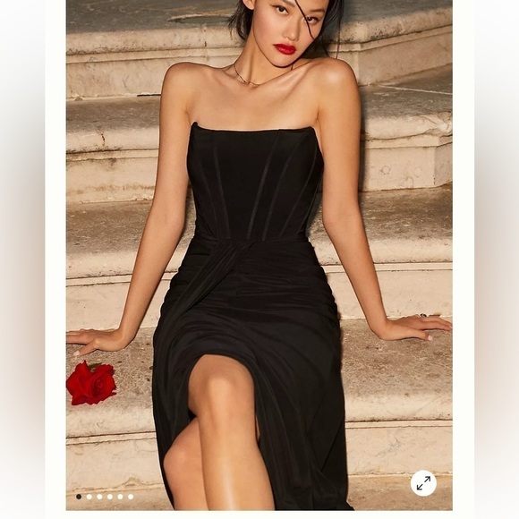 Mac Duggal Anthropologie Strapless Sweeheart Jersey Gown - Picture 3 of 9